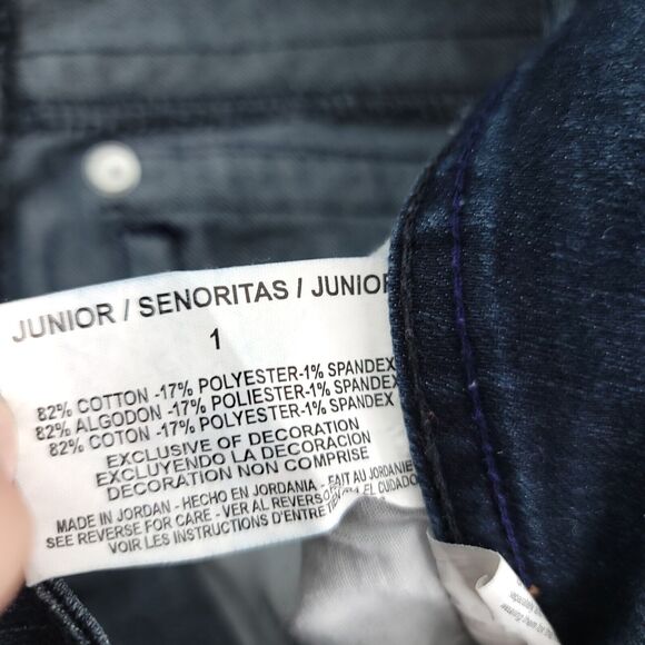 Grane Jeans Womens 1 (27x30.5) Blue Darcy Super Low Rise Skinny Dark Wash Y2K - Picture 7 of 9